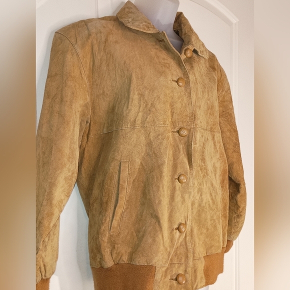 Vintage‎ Tan HUNT CLUB Leather Coat (#1,206) - Picture 9 of 12